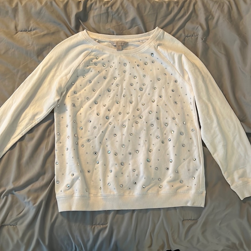 Jeweled white long sleeve